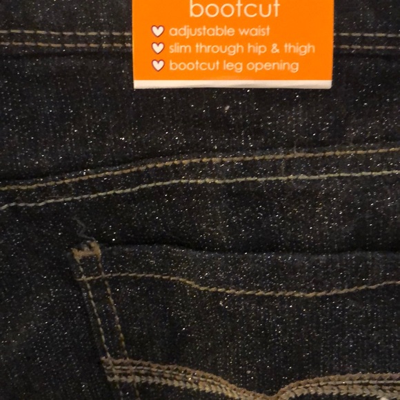 Girls Denim SPARKLE Jeans with adjustable waist NWT - Picture 3 of 4